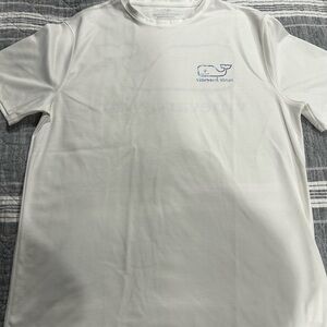 Vineyard Vines White Short Sleeve Tee with Whale Logo